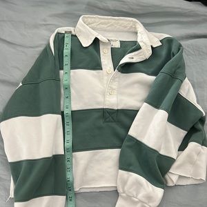 Abercrombie cropped striped sweatshirt